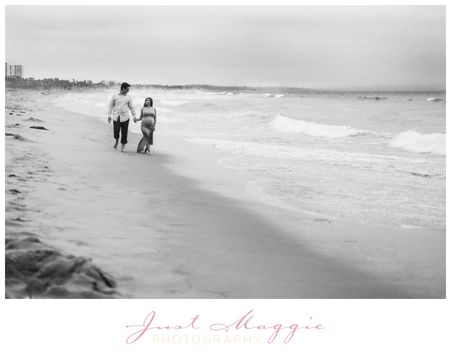 Stormy Beach Maternity Portraits by Just Maggie Photography - Los Angeles Maternity and Newborn Photographer